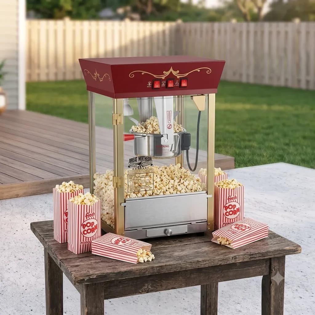 Popcorn Machine + Starter Supply Pack of up to 24 servings